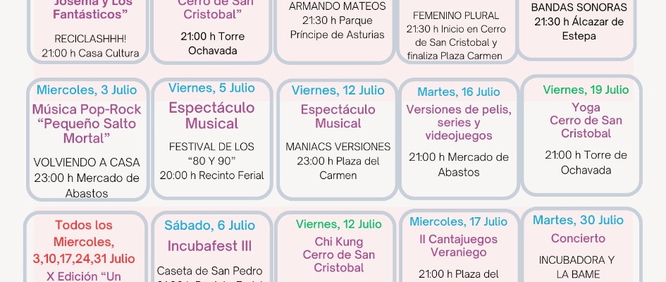 VERANO CULTURAL JULIO 2024